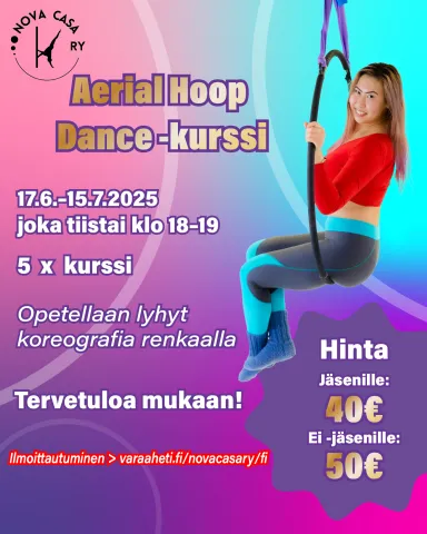 Aerial Hop Dance - kurssi 17.6.2025-15.7.2025